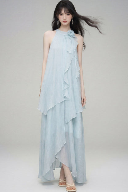 Misty Rose Halter Dress