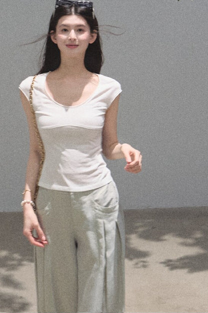 Lyocell Embroidered Waist Top