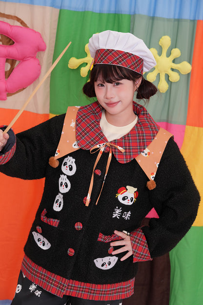Panda Print Fake Collar