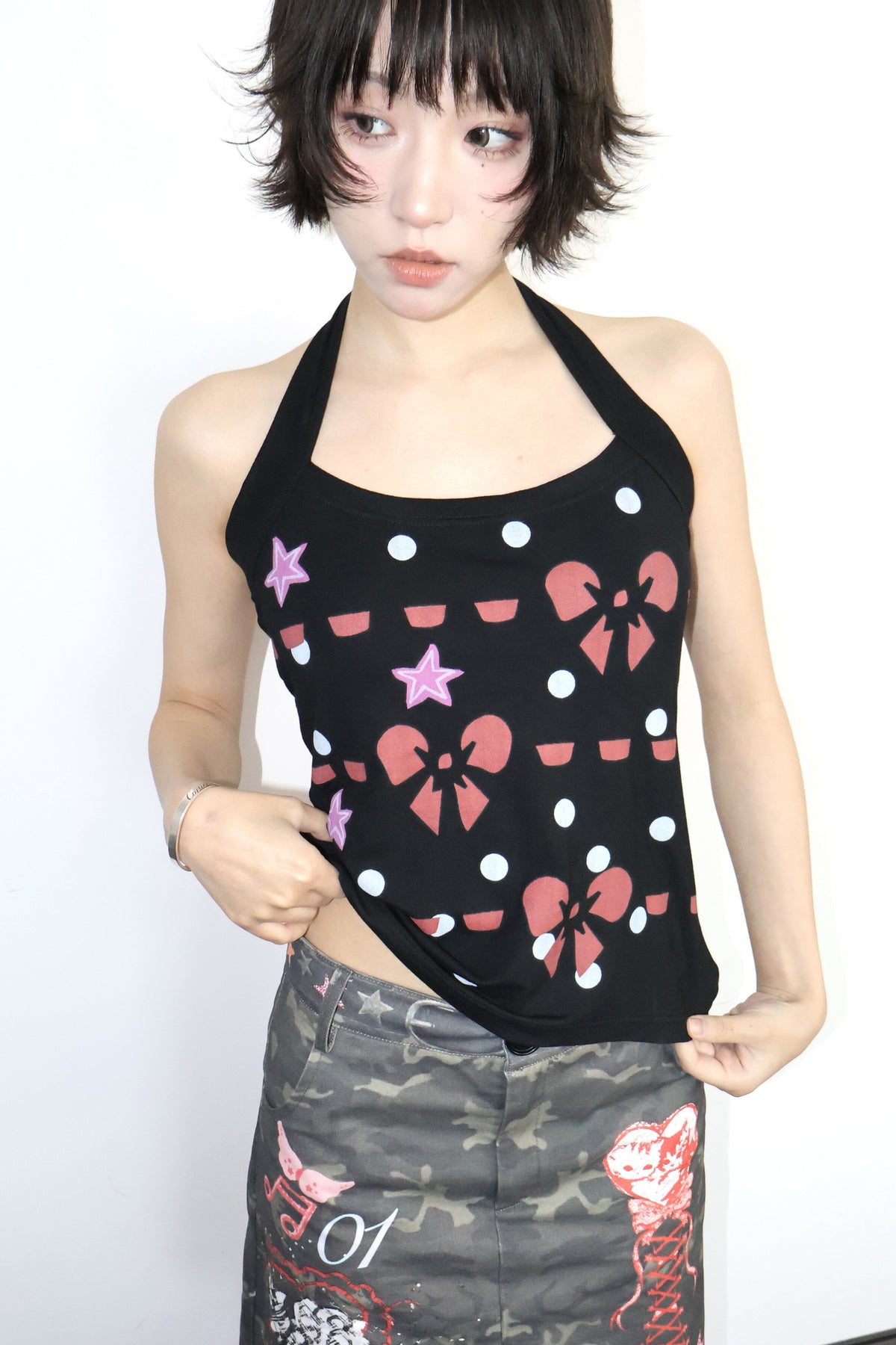 Vintage Bow Star Halter Camisole