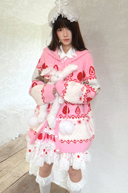 Strawberry Bear Fair Isle Cardigan