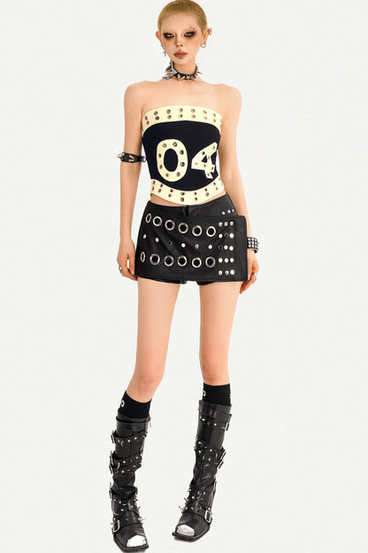 Studded Leather Tube Top