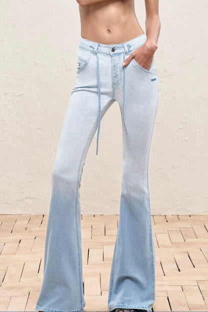 Hemp Tight-Fitting Bootcut Jeans