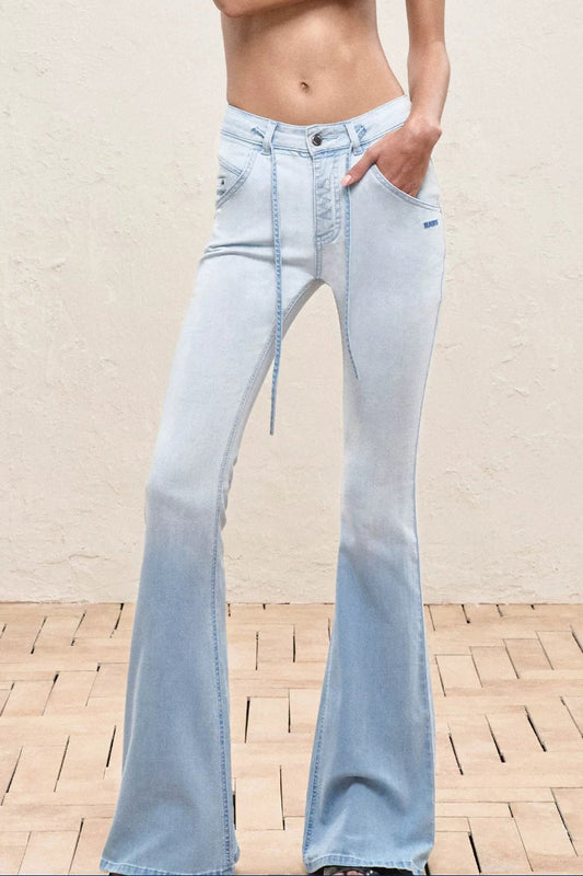 Hemp Tight-Fitting Bootcut Jeans