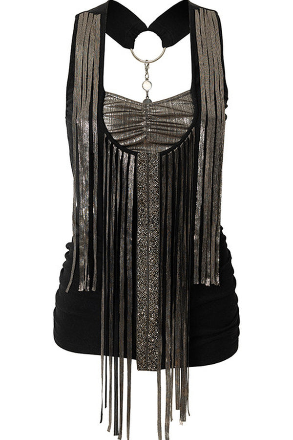 Sequin Rhinestone Halter Top