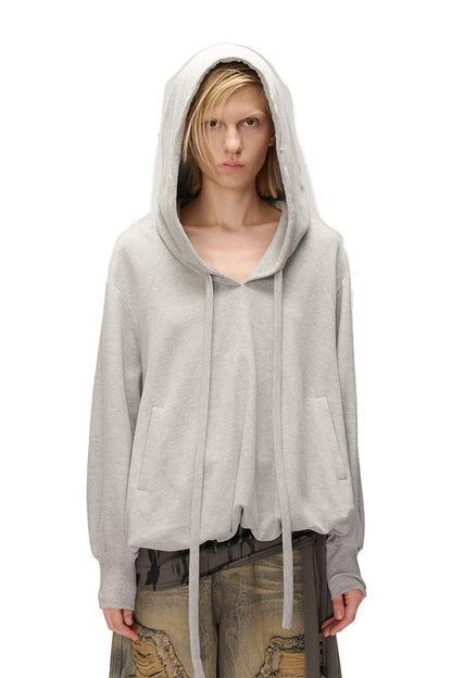 Bubble Cloud Floral-Shaped Loose-Fitting Pockets Hoodie