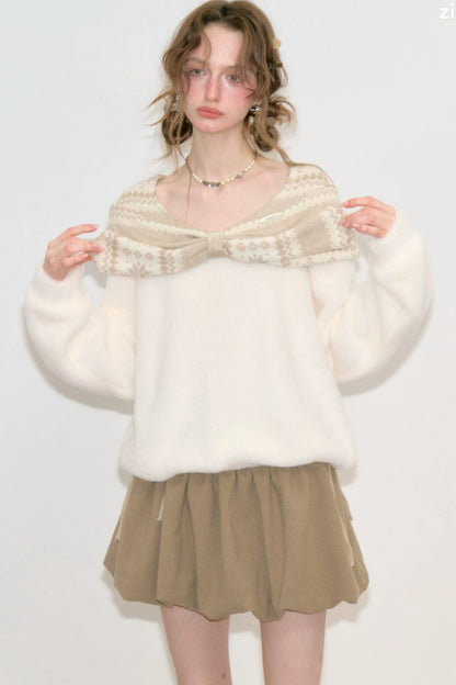 Fair Isle Shawl Collar Sweater