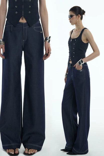 Asymmetrische Jeans aus Tencel-Denim