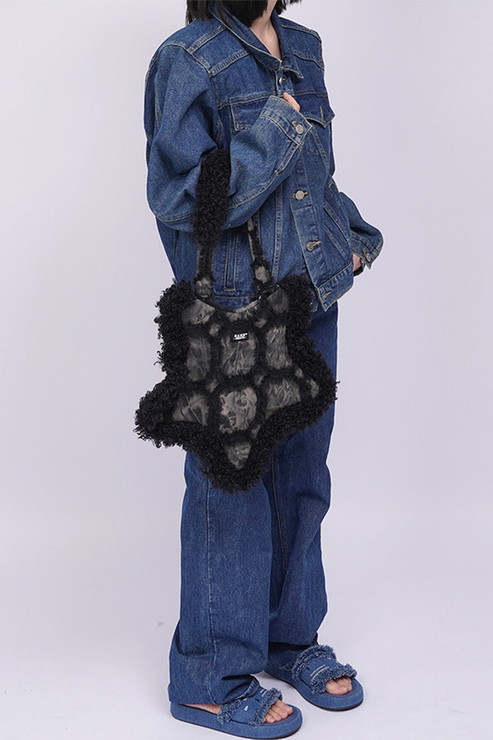 Borsa sottobraccio rétro in denim