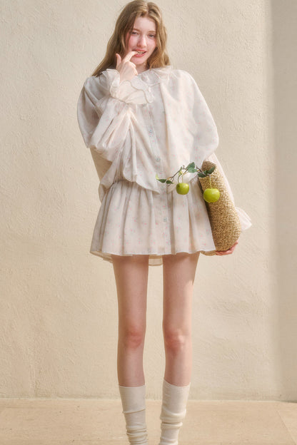 Floral Ruffle Shirt Dress