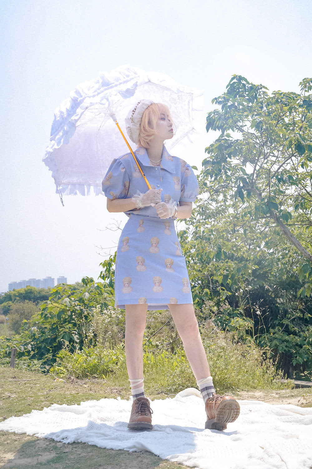 Hand-Painted Ceramic Doll Skirt