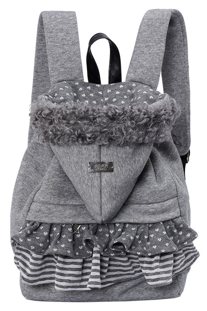 Furry Pleated Ballet Backpack