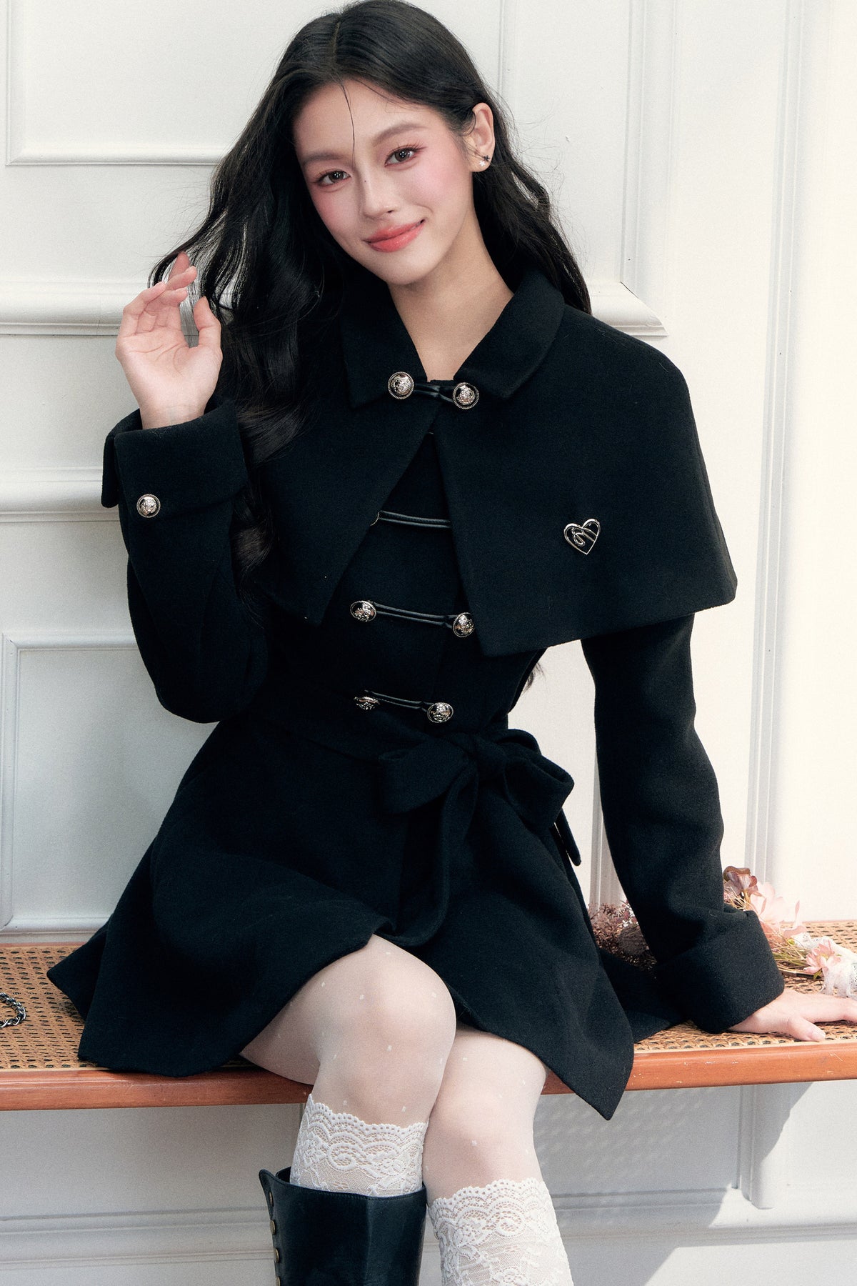 Napoleon Knight Style Woolen Cape Jacket Set-Up