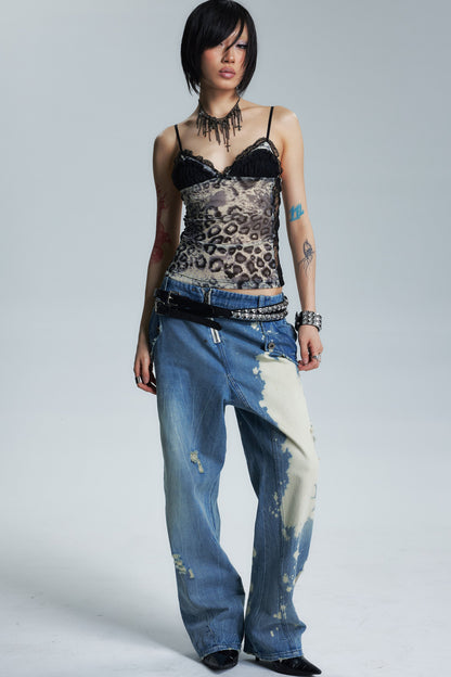 Leopard Print Mesh Camisole