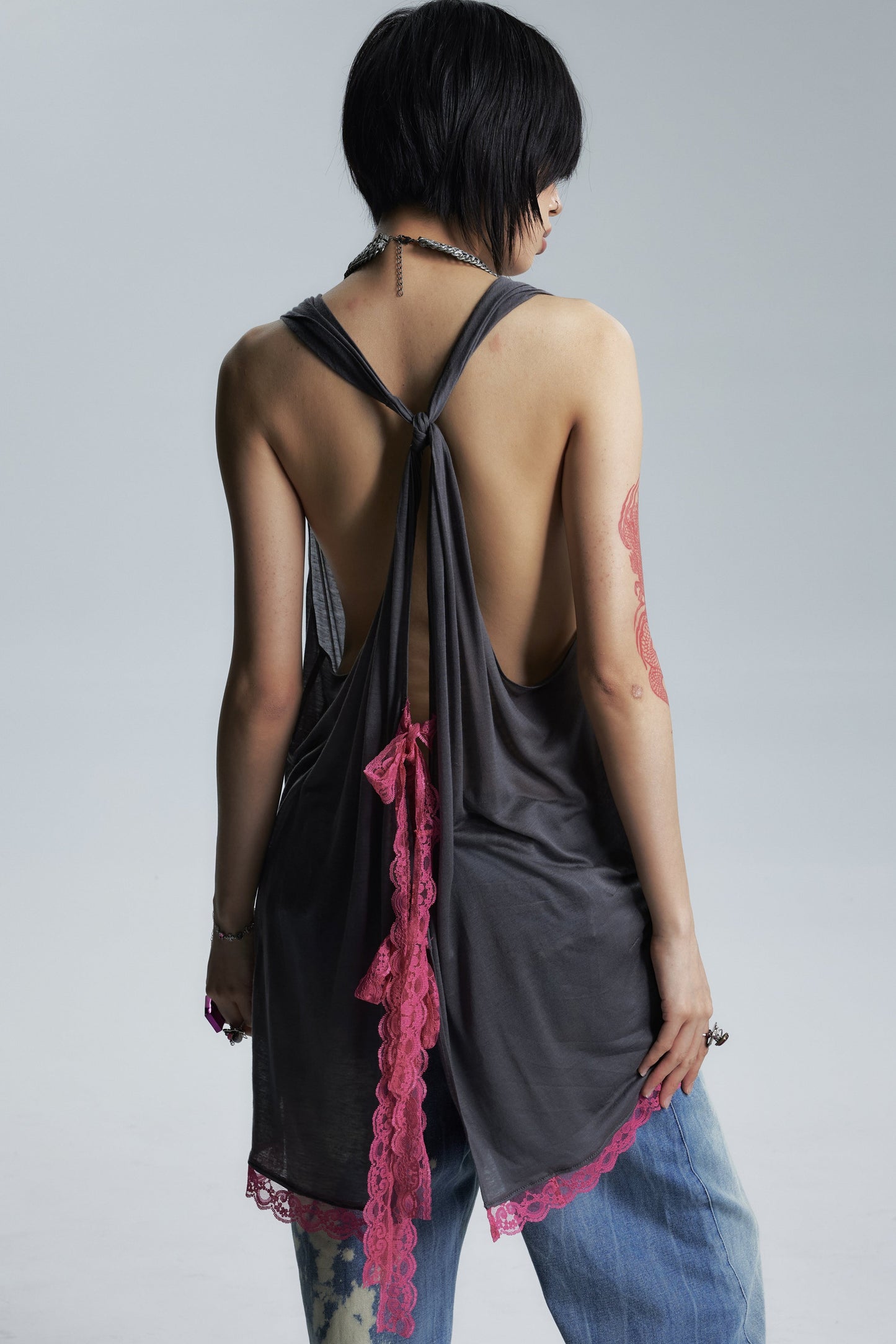 Transparent Swing Collar Camisole Top