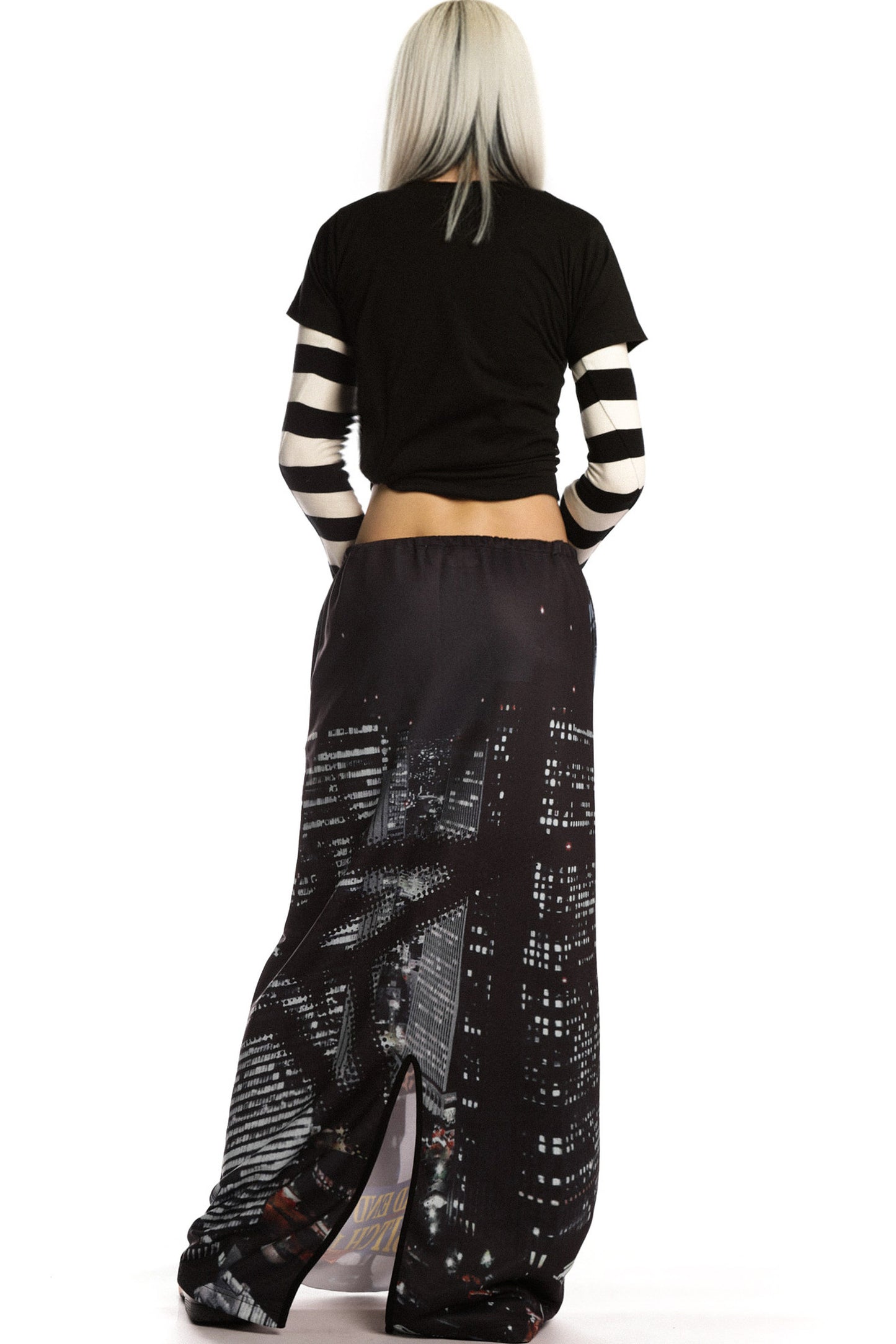 Retro Print Long Skirt