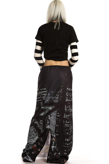 Retro Print Long Skirt