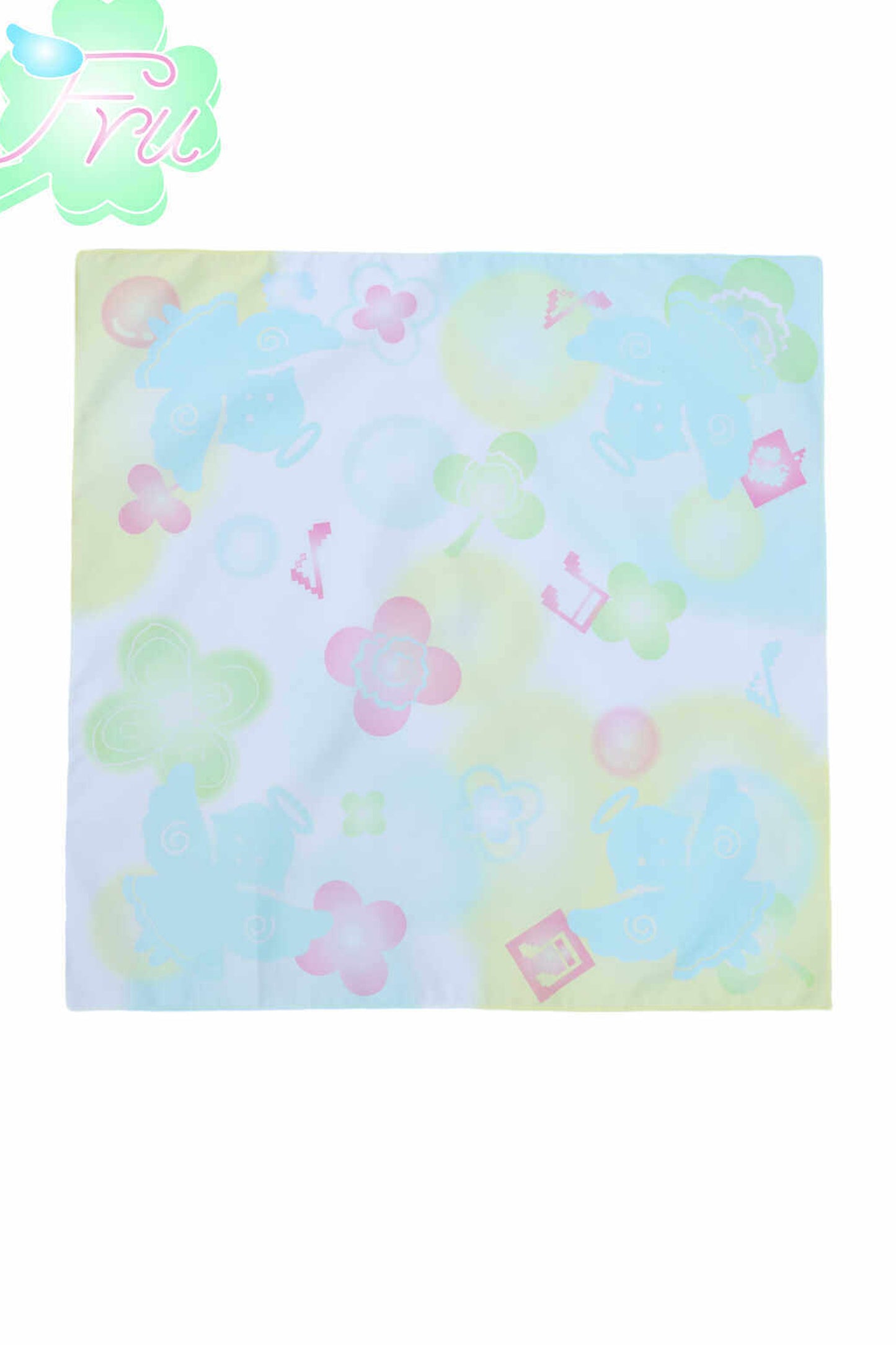 Four-Leaf Clover Printed Silk Square Scarf