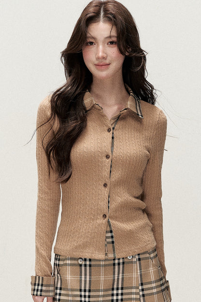 Knit Cardigan and Skirt Set-Up