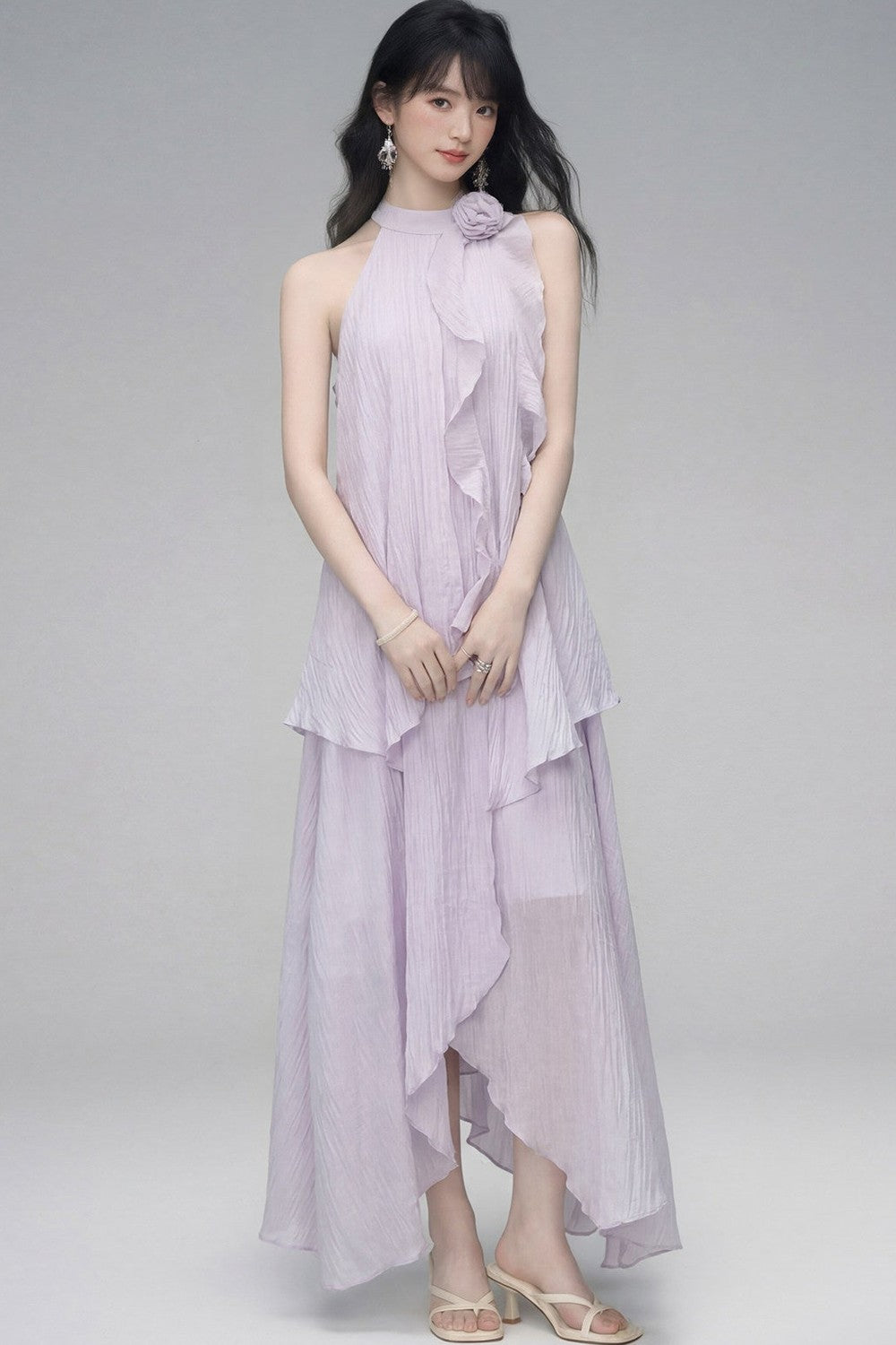 Misty Rose Halter Dress