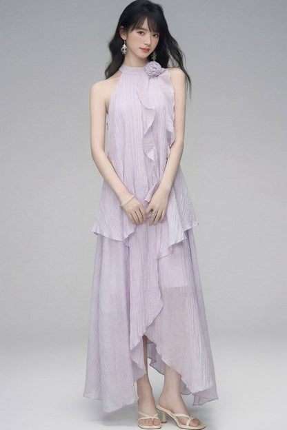 Misty Rose Halter Dress