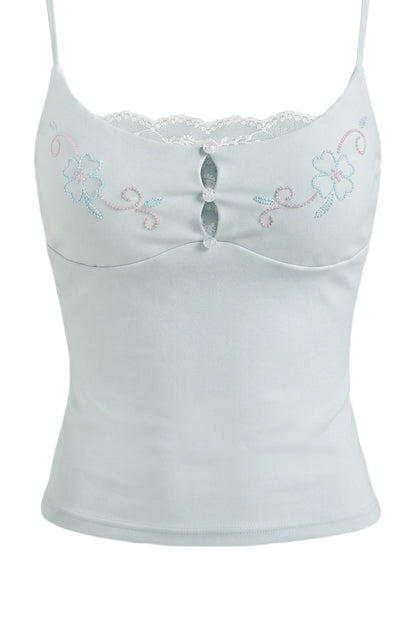 Beaded Embroidery Hollow Lace Camisole Top