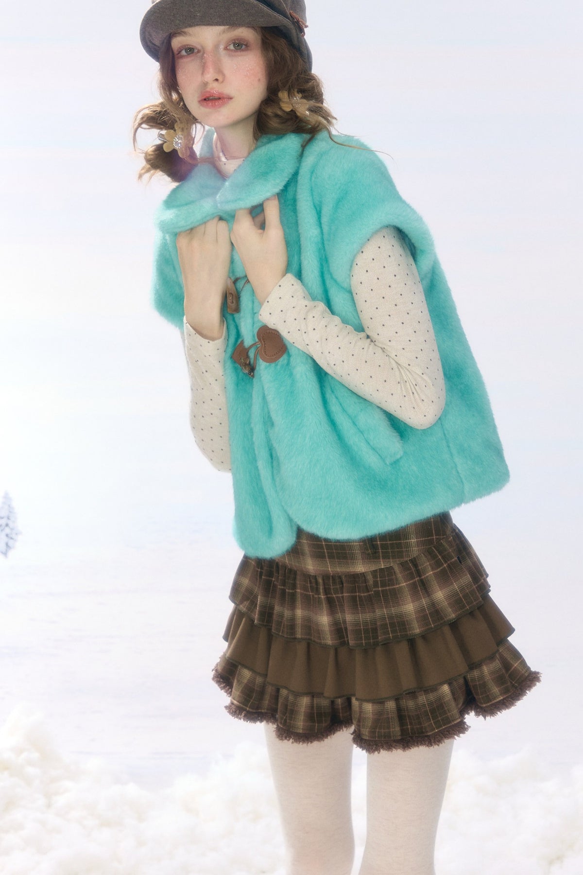 Lamb Wool Toggle Vest Jacket