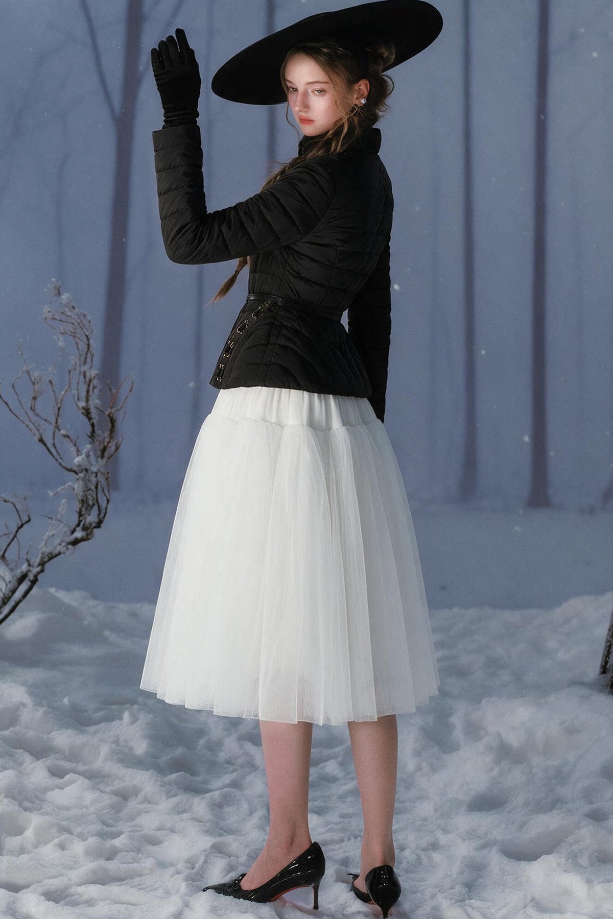 French Retro Stand Collar Short Down Jacket