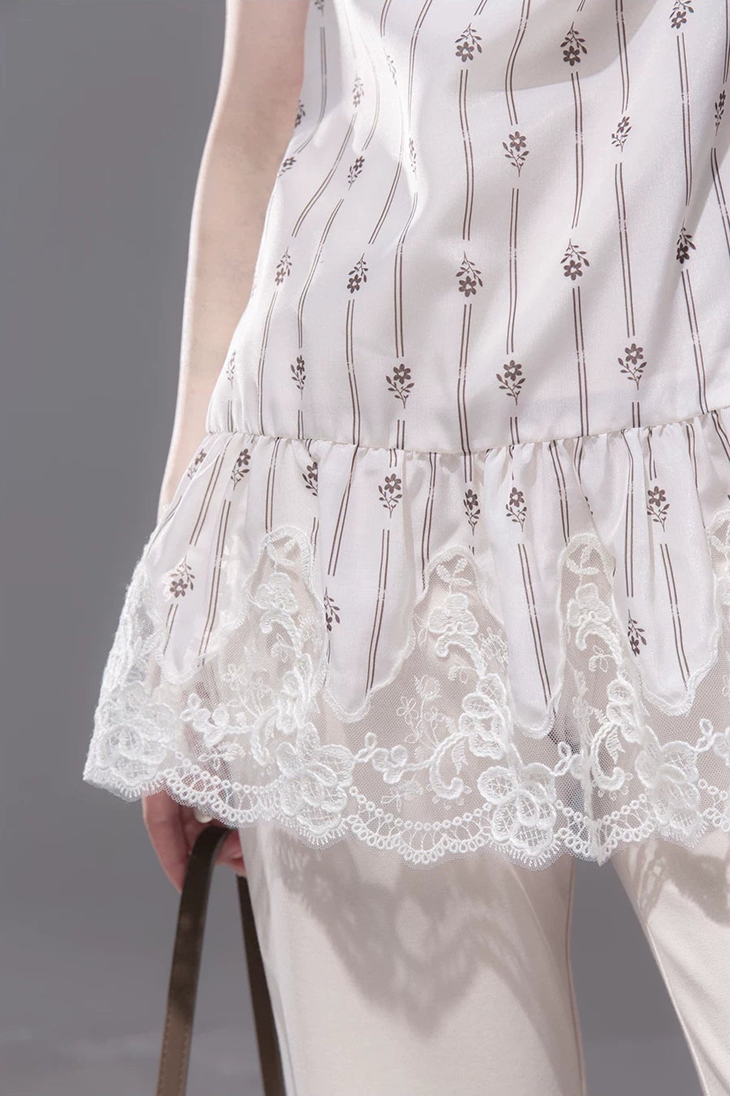 Vanilla Apricot Embroidered Camisole Set-Up