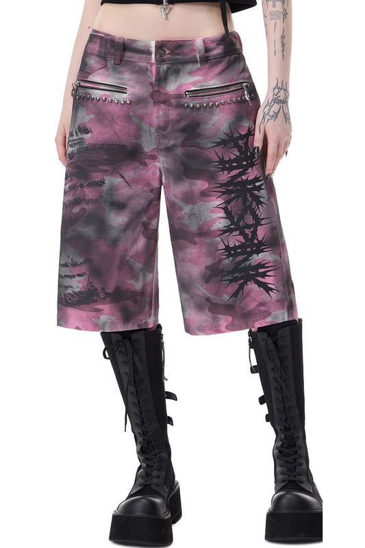 Powder Camouflage Cropped Jeans