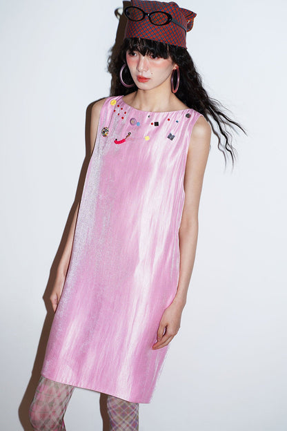 Studded Backless Tank Dress