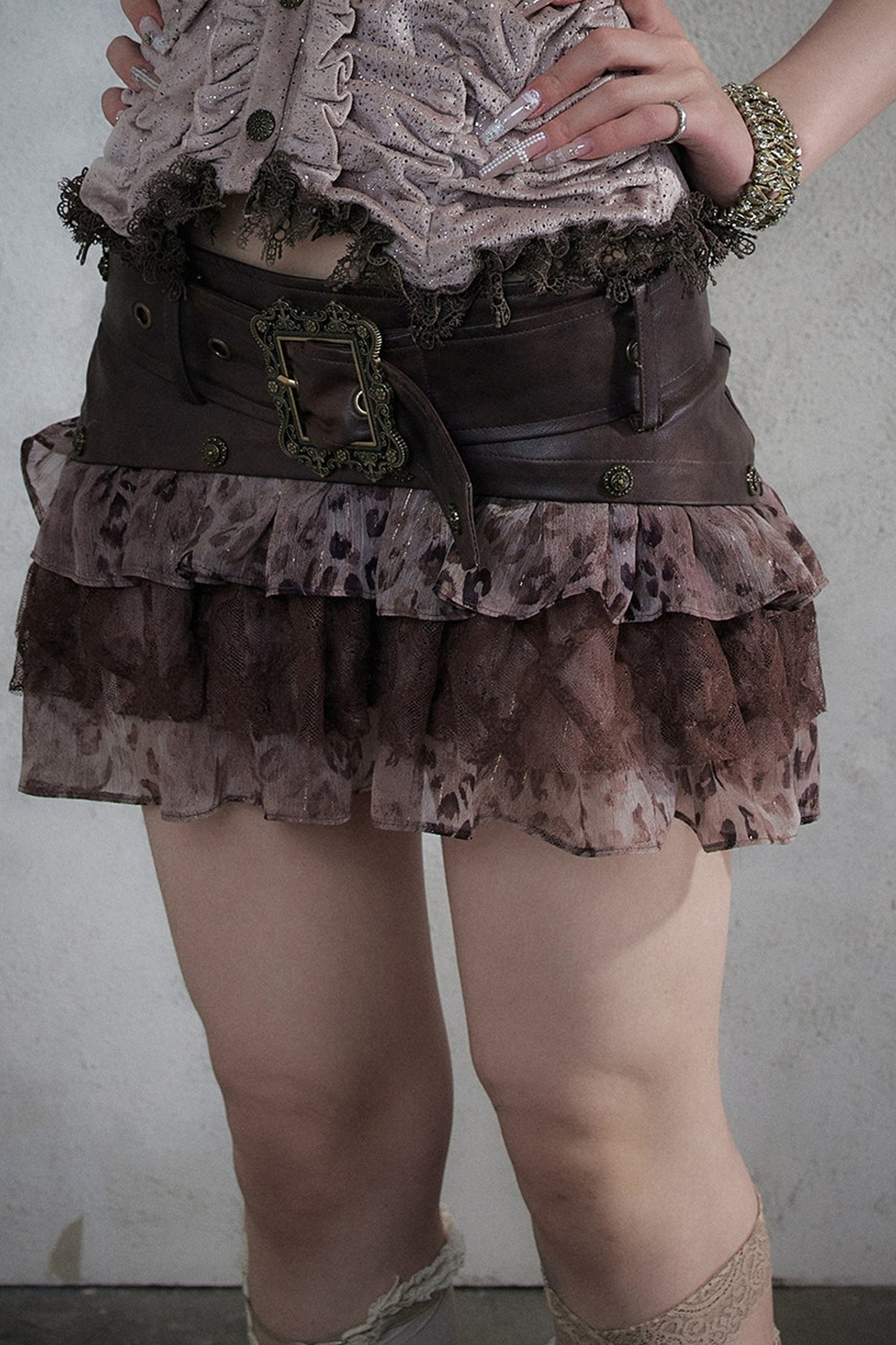 Retro Sequin Leopard Skirt