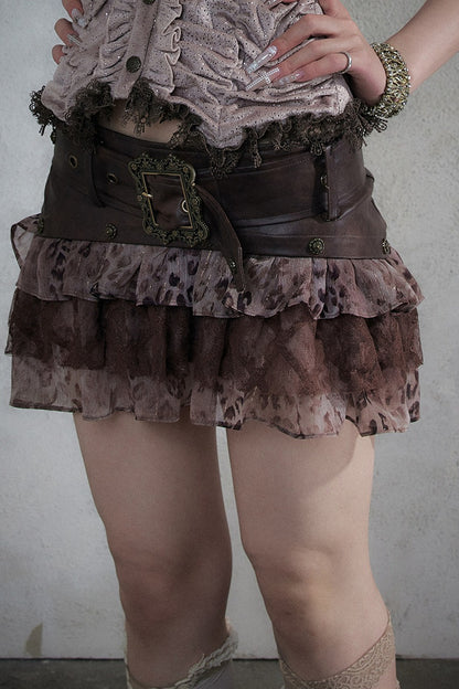 Retro Sequin Leopard Skirt