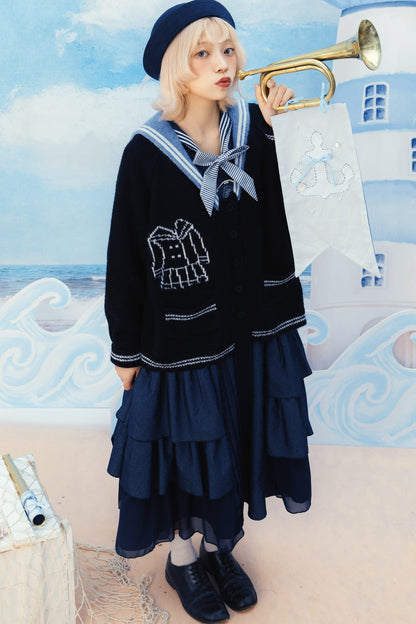 3D Sofa Embroidered Denim Dress