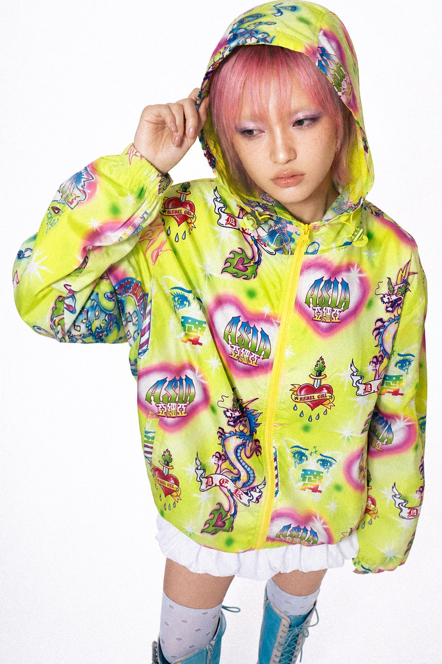 Showa veste shell en Teflon à imprimé tatouage