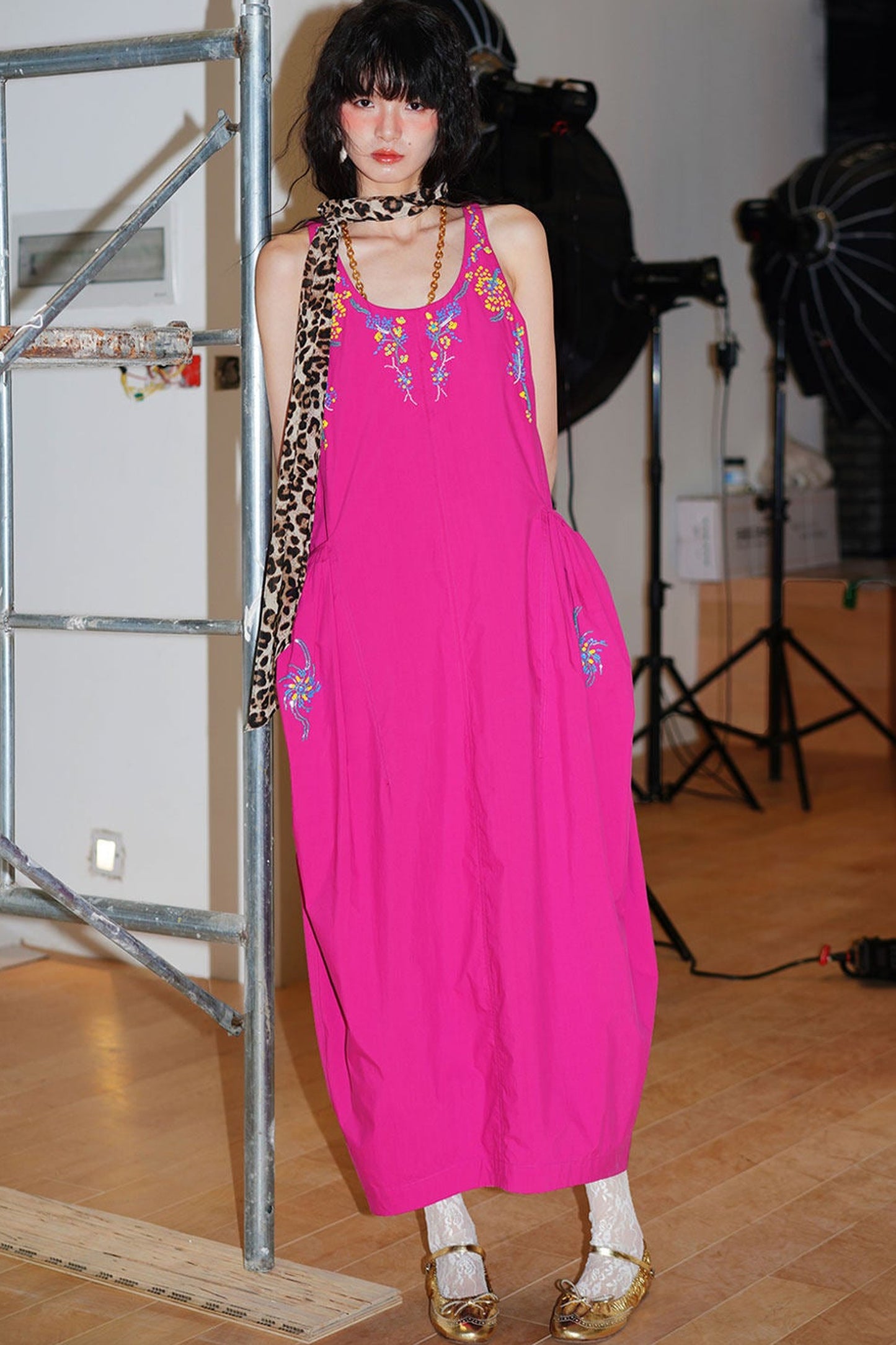 Heavy Beaded Cotton Dress