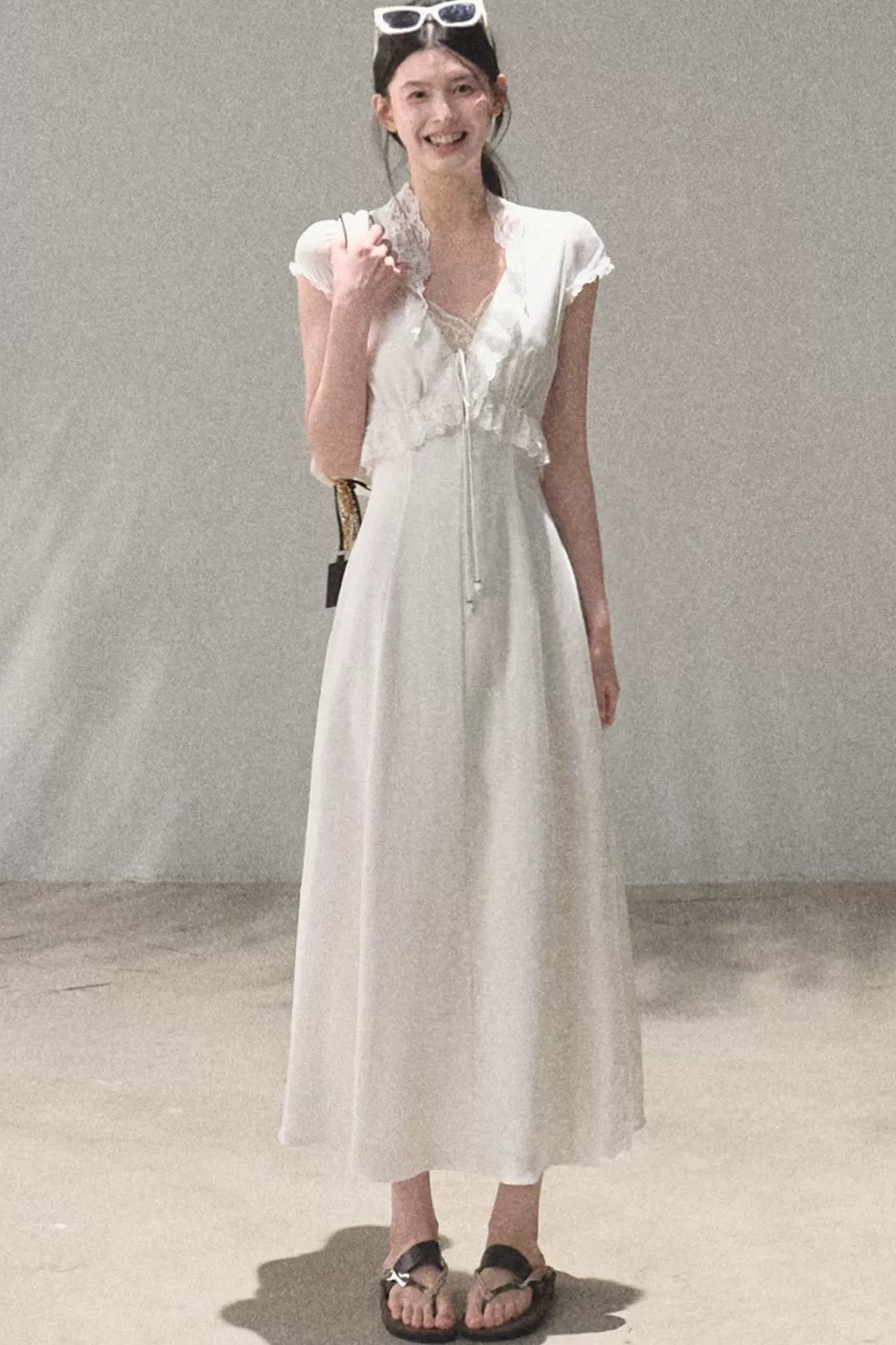 Lyocell Linen Lace Dress Set