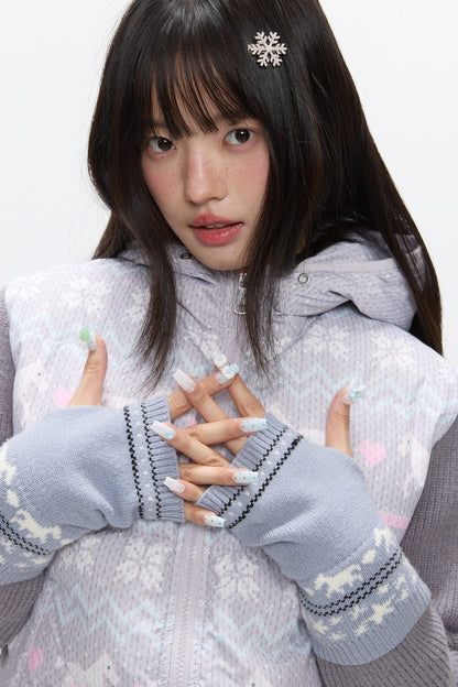 Fair Isle Sweater Down Coat