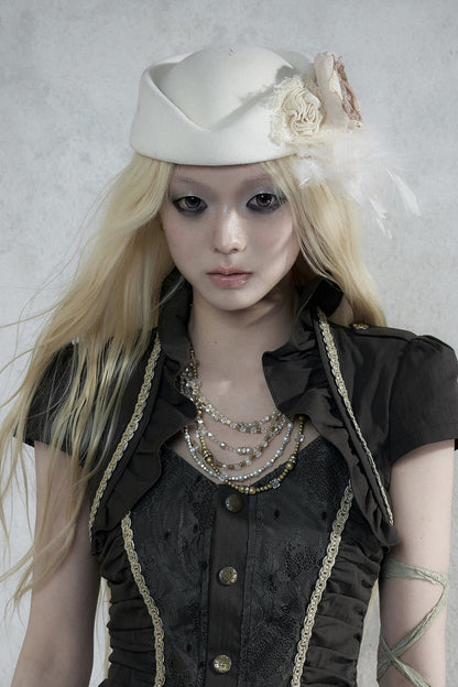 Baroque Lace Wool Beret