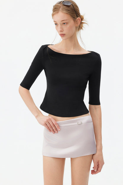 Boat Neck Knit Top