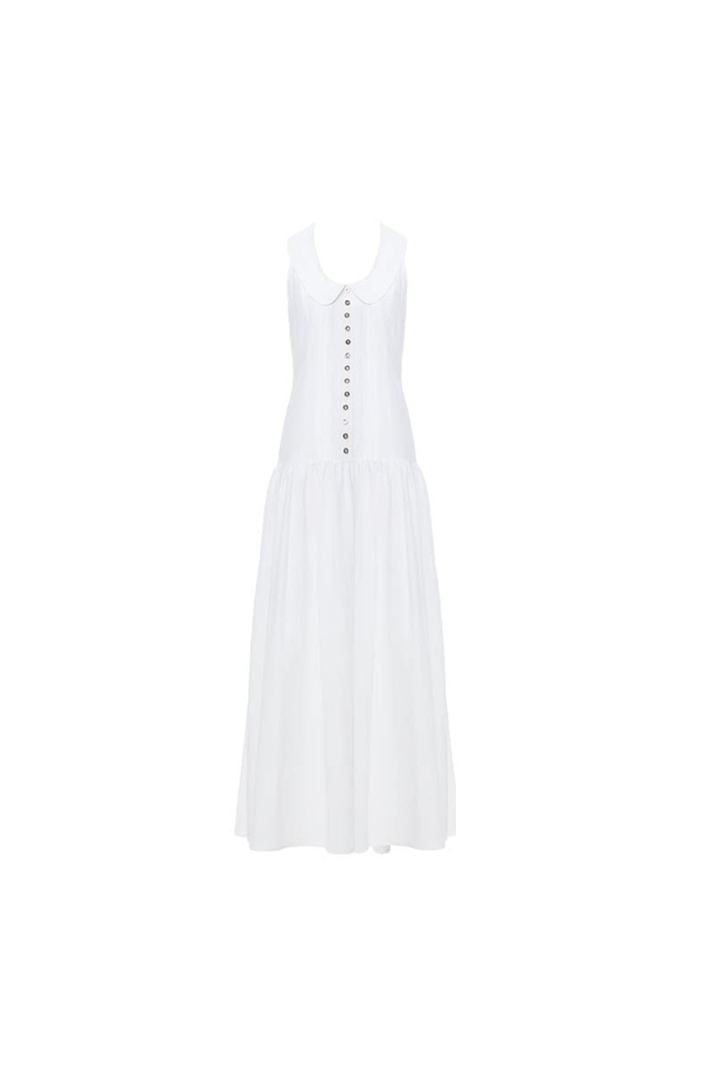White Low-Neck Dress