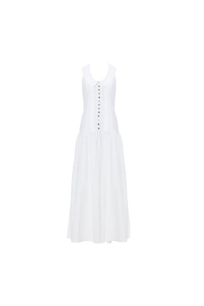 White Low-Neck Dress
