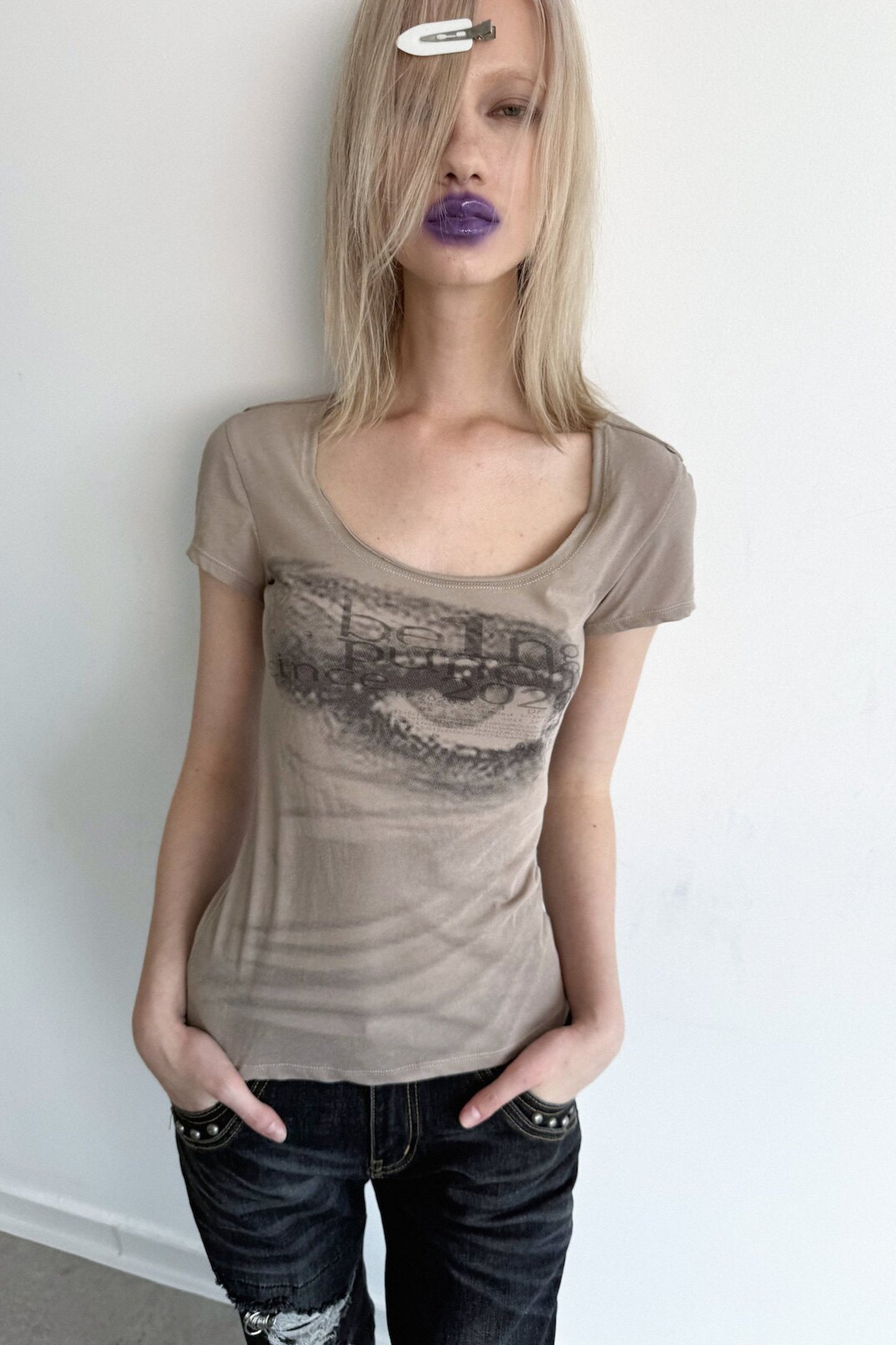 Illusion Print Slimming Top