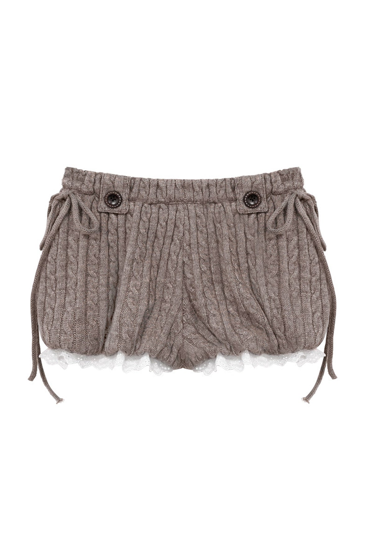 Soft Cable Knit Lantern Shorts
