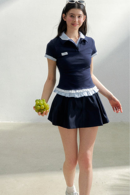 Retro Knit Polka Dot Polo