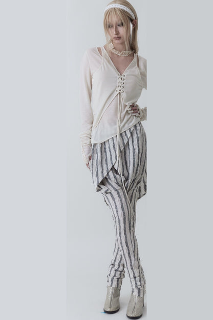 Leggings gonna a righe medievali