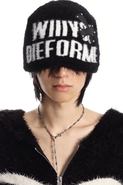 Studded Cross Jacquard Beanie