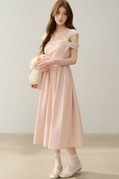 Robe évasée à col en lyocell à carreaux