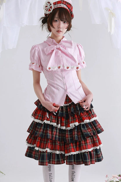Retro Pink Striped Top