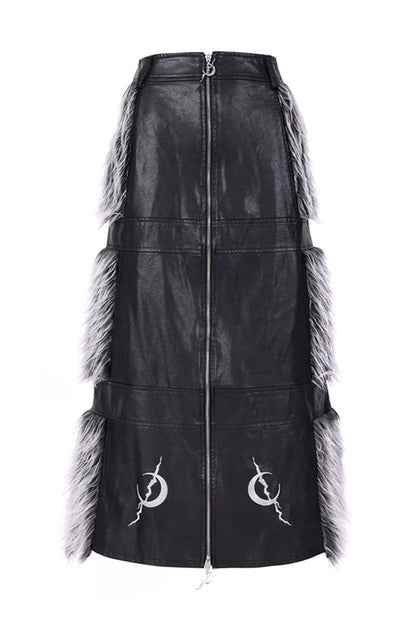 Reversible Patchwork Leather Skirt